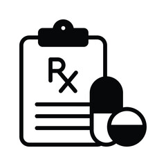 Medical prescription with medicine, modern vector style of medical record