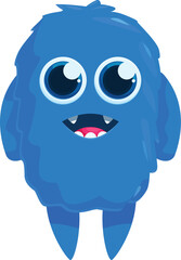 Happy cartoon monster with big eyes and a wide, friendly smile, perfect for children's books, games, and other fun projects