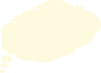 A pale yellow speech bubble icon with a soft, rounded shape on a white background. The design is minimalist, making it ideal for use in creative projects, graphic design.