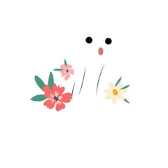 Floral cute ghost