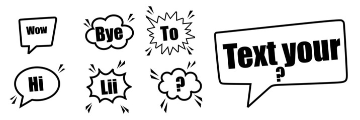  comic speech bubble collection. Set of comic speech bubble with halftone. Cartoon cloud collection. Comic speech bubble frame