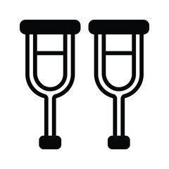 Icon of crutches, representing mobility aid for individuals with leg injuries or disabilities