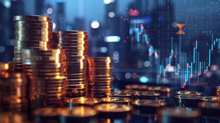 The stacked gold coins