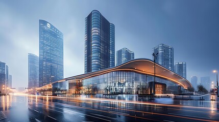 Naklejka premium Commercial city advertising material images. A vivid display of diverse advertising elements in a bustling cityscape, highlighting the dynamic nature of urban marketing and promotion.