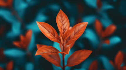 Obraz premium Close Plant With Brown Leaves
