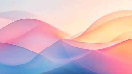 Fototapeta premium Abstract Pastel Wave Background, Soft Colors, Digital Art