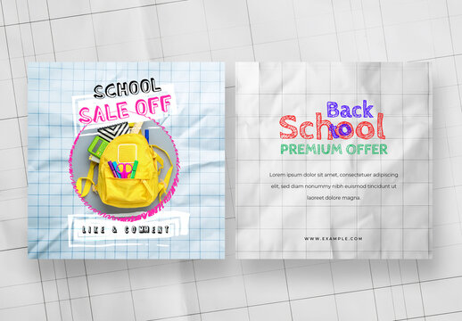 Social Media Posts With Back to School Theme and Generative ai