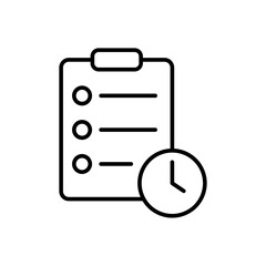 Deadline outline icons, minimalist vector illustration ,simple transparent graphic element .Isolated on white background