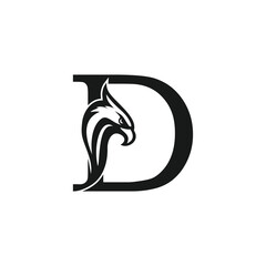 Eagle logo design vector icon with letter concept