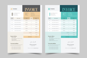 A Modern Minimal Invoice Layout and Business invoice template vector