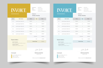 A Modern Minimal Invoice Layout and Business invoice template vector