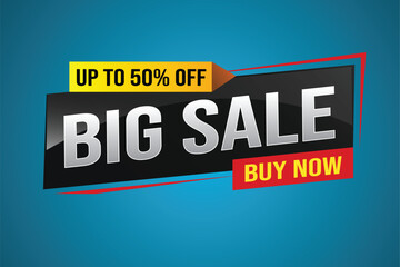 Big sale buy now poster banner graphic design icon logo sign symbol social media website coupon Banner design template for marketing. Special offer promotion retail

