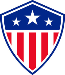 American shield icon. Flat style.