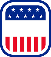 USA emblem. Patriotic badge. Flat style.