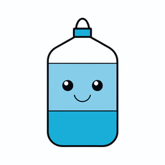Obraz premium gallon water bottle line icon. Large clear blue plastic bottled mineral water container symbol. Vector illustration.