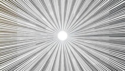 Obraz premium Cartoon zoom effect, black radial halftone lines on a white background