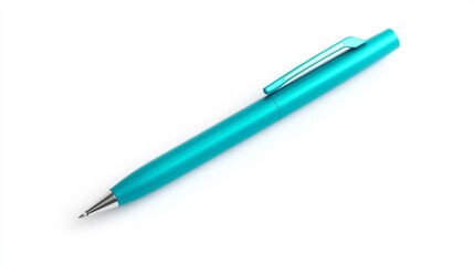 Turquoise Pen Isolated on White Background Generative AI