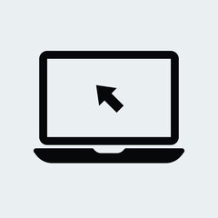 Laptop with cursor simple icon stock illustration	