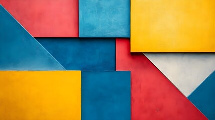 Fototapeta premium Colorful Geometric Shapes Wall Abstract Background
