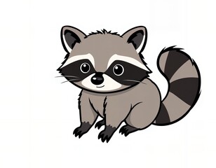 cartoon raccoon with a sad look on its face.