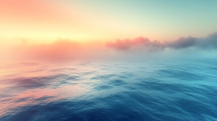 Obraz premium Serene Ocean at Sunrise with Soft Pastel Colors Generative AI