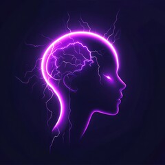 Electric current surrounding illuminated brain shape