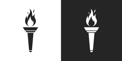 Sports fire torch sign icon vector design