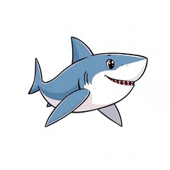 cartoon shark with open mouth and teeth wide open.