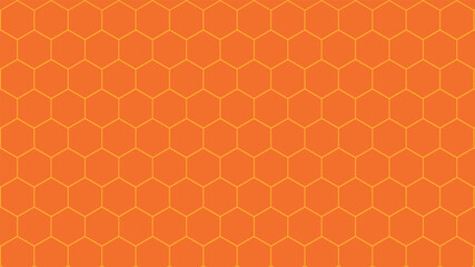 Pattern with honeycombs in orange color. Seamless honeycombs. Colors are easily edited.