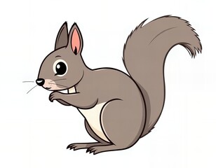 cartoon squirrel with a nut in its mouth.