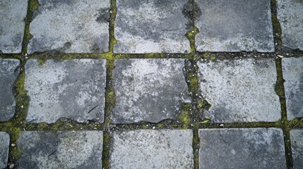 Obraz premium Weathered Concrete Pathway, an aged and cracked surface adorned with subtle textures, showcasing a minimalist aesthetic that highlights the passage of time and nature's influence.