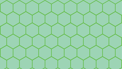 Pattern with honeycombs in green color. Seamless honeycombs. Colors are easily edited. 