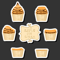 Big colorful set different forms natural dessert ice cream of consisting various ingredients