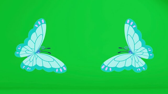 Animated Butterfly Sticker Green Screen Video 