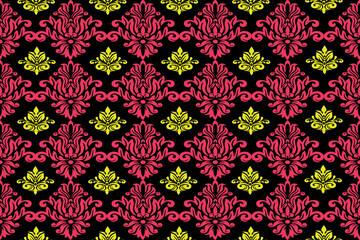 Damask seamless pattern vector,vintage,traditional,ethnic pattern, Turkish motifs, Great for fabric and textile, wrapping, clothing,carpet, Bandana, batik, and wallpaper