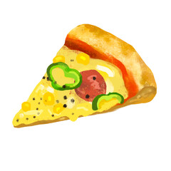 ミックスピザ　ピザのイラスト