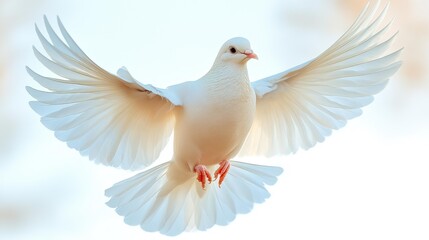 Obraz premium Flying White Dove Generative AI