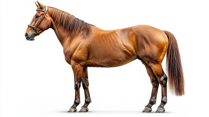 Obraz premium Chestnut Brown Horse Side Profile Generative AI
