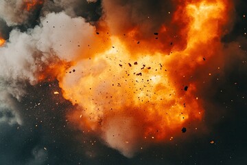 ire explosion flashes and clouds of smoke generative ai
