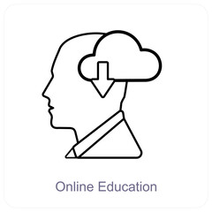 Online Education and education icon concept