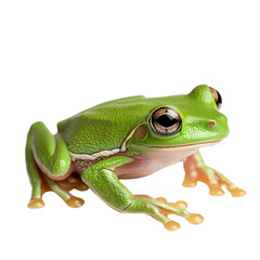 Obraz premium Captivating Green Frog In Close-Up: Nature's Remarkable Beauty Revealed In Stunning Detail And Vivid Colors Under Light