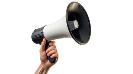 Male hand holding a megaphone