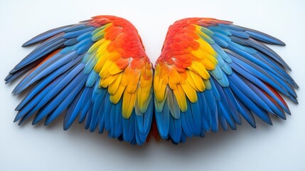 Obraz premium Colorful Parrot Wings Symmetrically Displayed Generative AI