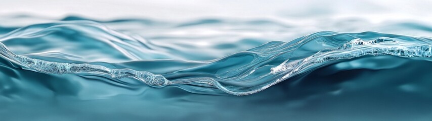 Fluid Motion, an intricate exploration of rippling water, showcasing transparent aquatic movement through minimalistic 3D rendering with exceptional detail and depth.