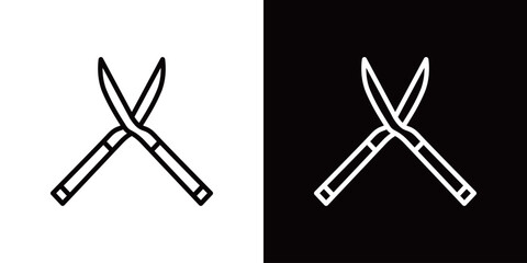 枝切り鋏のシンプルなラインアイコン