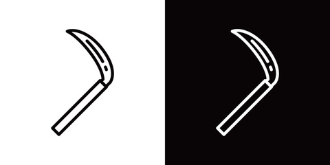 鎌のシンプルなラインアイコン