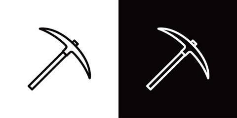 つるはしのシンプルなラインアイコン