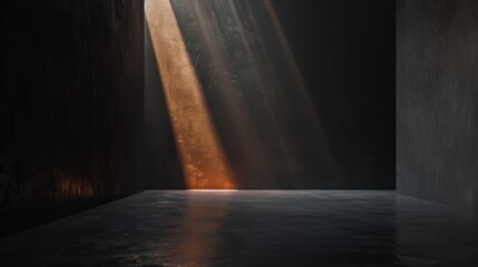 Sunlight streams through a dark room