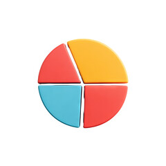 Fototapeta premium Colorful pie chart segment representing data visualization and analysis, ideal for presentations and educational materials.