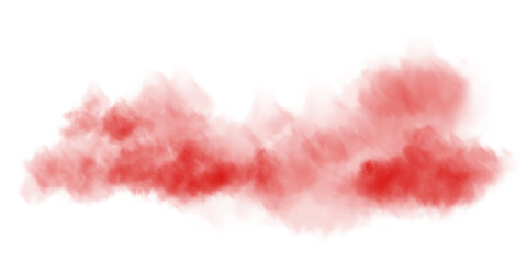 Fantastic red smoke. Magic smoke. Smog cloud on podium or stage. Fog vapor over ground or water surface, magic haze. PNG. © Orange Sky